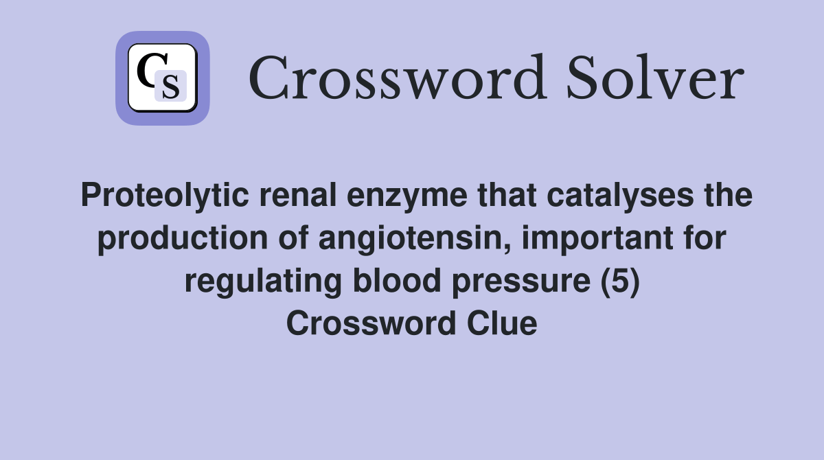 Proteolytic renal enzyme that catalyses the production of angiotensin